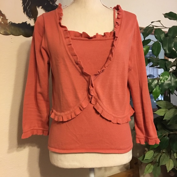 Forenza rose pink 2-piece tank and shrug set S - Picture 4 of 8